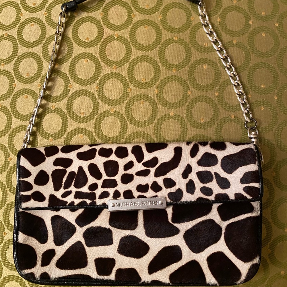 Michael Kors small saffiano camel hair bag on chain